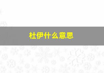 杜伊什么意思