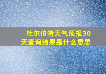 杜尔伯特天气预报30天查询结果是什么意思