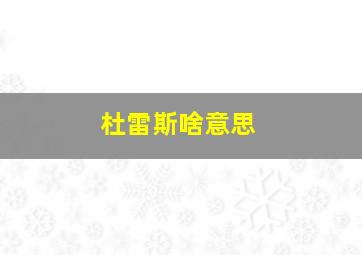 杜雷斯啥意思