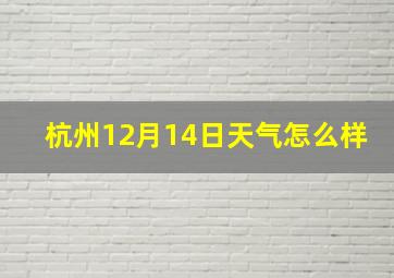 杭州12月14日天气怎么样