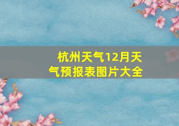 杭州天气12月天气预报表图片大全