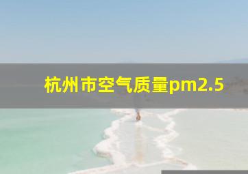 杭州市空气质量pm2.5