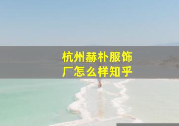 杭州赫朴服饰厂怎么样知乎