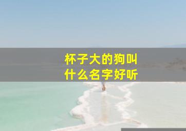 杯子大的狗叫什么名字好听