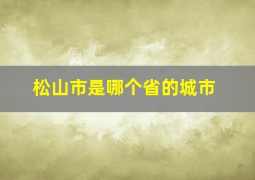 松山市是哪个省的城市