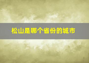 松山是哪个省份的城市