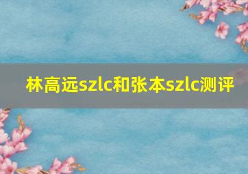 林高远szlc和张本szlc测评