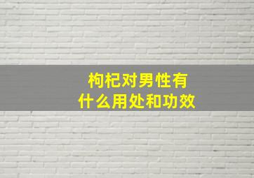 枸杞对男性有什么用处和功效