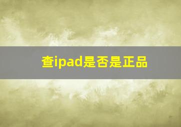 查ipad是否是正品