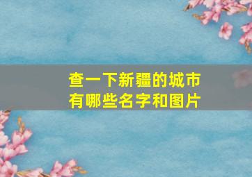 查一下新疆的城市有哪些名字和图片