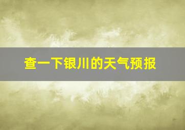 查一下银川的天气预报