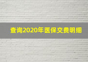 查询2020年医保交费明细