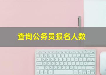 查询公务员报名人数