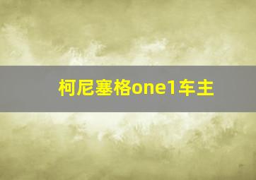 柯尼塞格one1车主