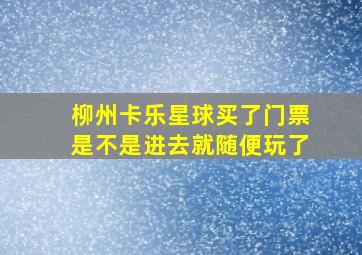 柳州卡乐星球买了门票是不是进去就随便玩了