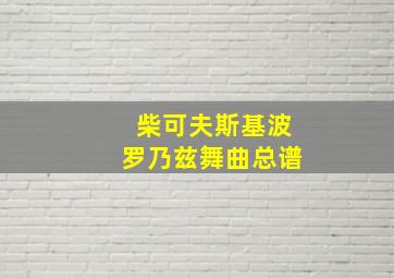 柴可夫斯基波罗乃兹舞曲总谱