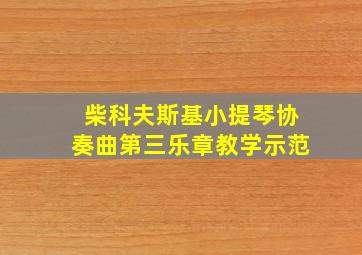 柴科夫斯基小提琴协奏曲第三乐章教学示范