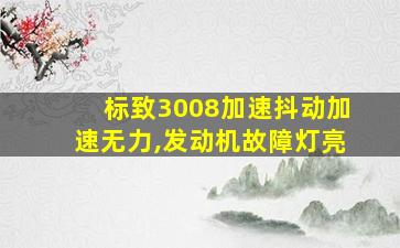 标致3008加速抖动加速无力,发动机故障灯亮