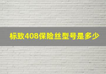 标致408保险丝型号是多少