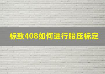 标致408如何进行胎压标定