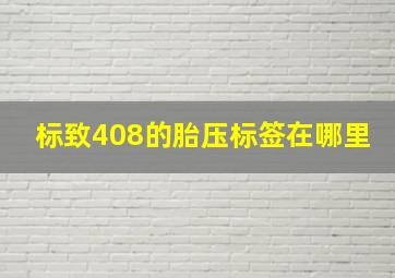 标致408的胎压标签在哪里