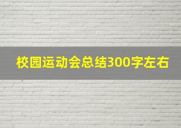 校园运动会总结300字左右