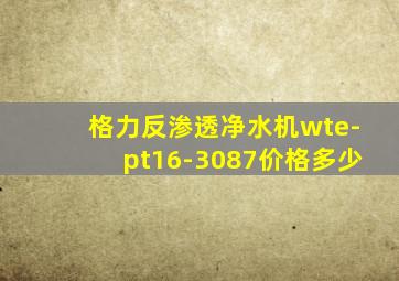 格力反渗透净水机wte-pt16-3087价格多少