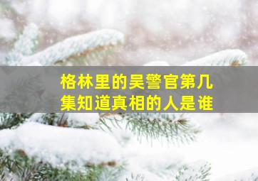 格林里的吴警官第几集知道真相的人是谁