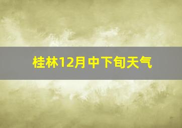 桂林12月中下旬天气