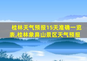 桂林天气预报15天准确一览表,桂林象鼻山景区天气预报