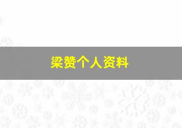 梁赞个人资料