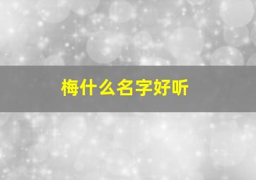 梅什么名字好听