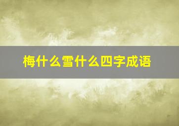 梅什么雪什么四字成语