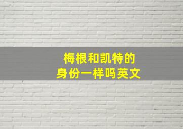 梅根和凯特的身份一样吗英文