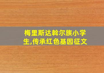 梅里斯达斡尔族小学生,传承红色基因征文