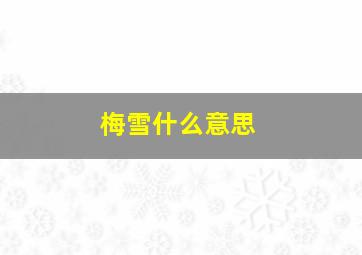 梅雪什么意思