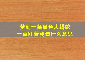 梦到一条黑色大蟒蛇一直盯着我看什么意思