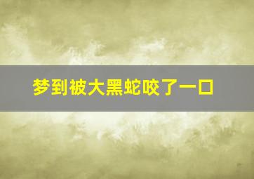 梦到被大黑蛇咬了一口