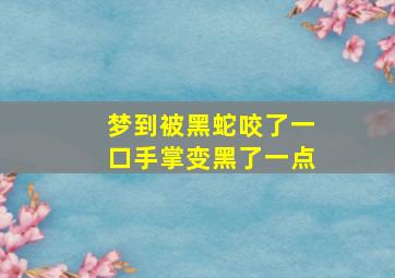 梦到被黑蛇咬了一口手掌变黑了一点