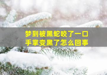 梦到被黑蛇咬了一口手掌变黑了怎么回事