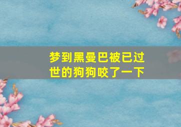 梦到黑曼巴被已过世的狗狗咬了一下