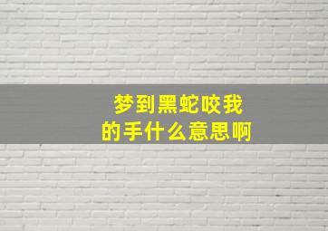 梦到黑蛇咬我的手什么意思啊