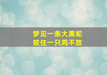 梦见一条大黑蛇咬住一只鸡不放