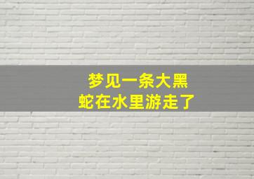 梦见一条大黑蛇在水里游走了