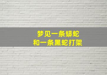 梦见一条蟒蛇和一条黑蛇打架