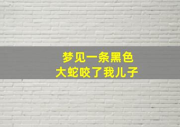 梦见一条黑色大蛇咬了我儿子