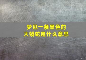 梦见一条黑色的大蟒蛇是什么意思