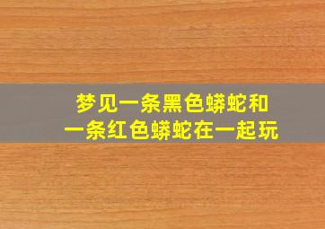 梦见一条黑色蟒蛇和一条红色蟒蛇在一起玩