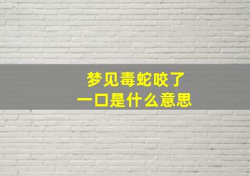 梦见毒蛇咬了一口是什么意思