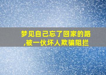 梦见自己忘了回家的路,被一伙坏人欺骗阻拦